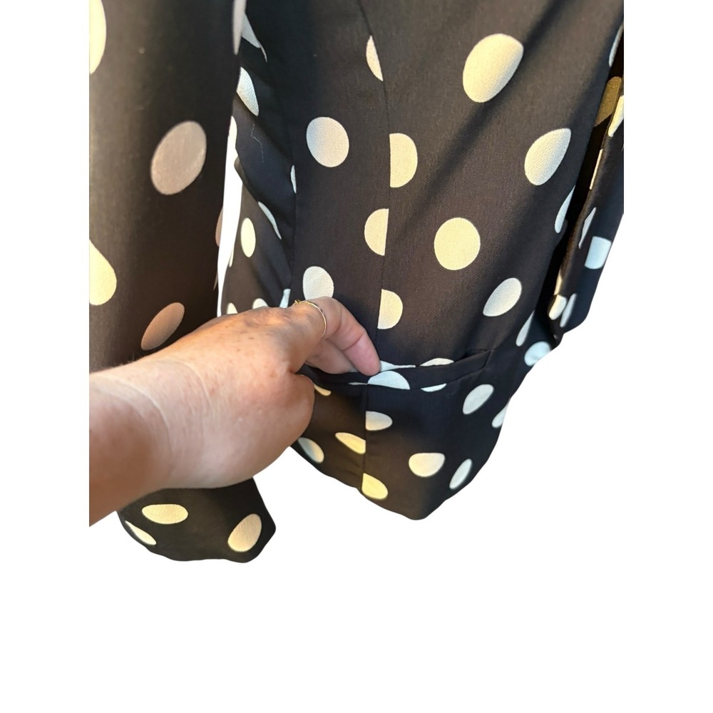 Anthropologie Corey Lynn Calter Polka Dot Point Open Gront 3/4 Sleeve Blazer - 2 - Picture 7 of 10